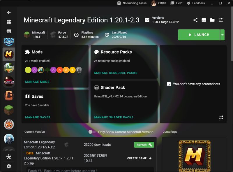 Launcher home page screenshot