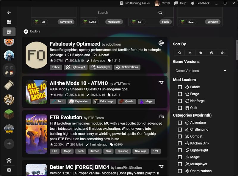 Modrinth page screenshot